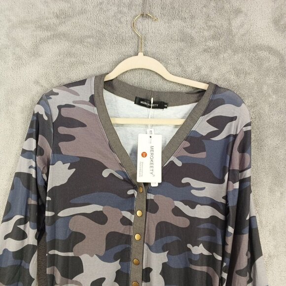 NWT MEROKEETY Light Dress Sweater Size SMALL(4-6)Camouflage Knit Casual - Picture 2 of 12